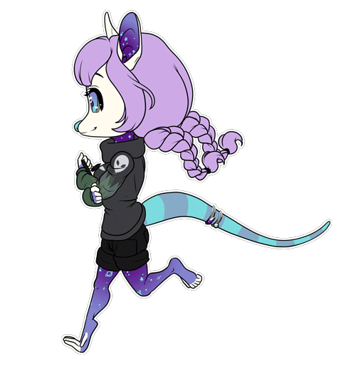 Fullbody chibi run cycle + custom animation